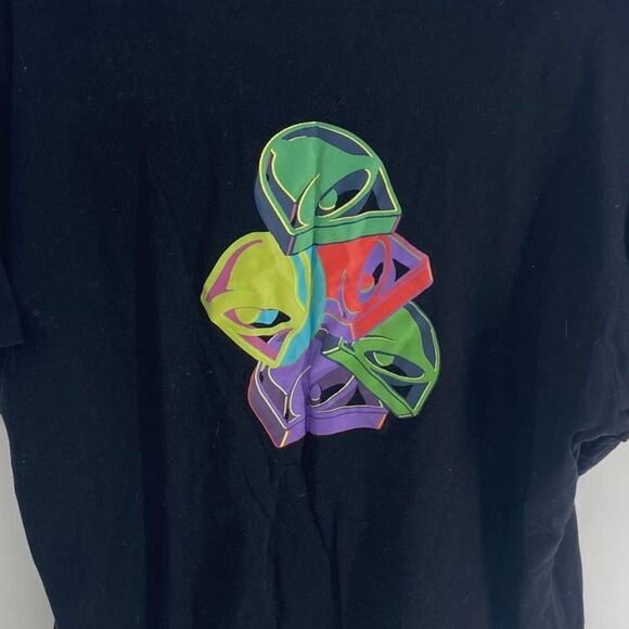 Taco Bell Logo Abstract Graphic Black Crew neck Short Sleeve T Shirt Womens XL - Picture 3 of 4